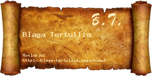 Blaga Tertullia névjegykártya